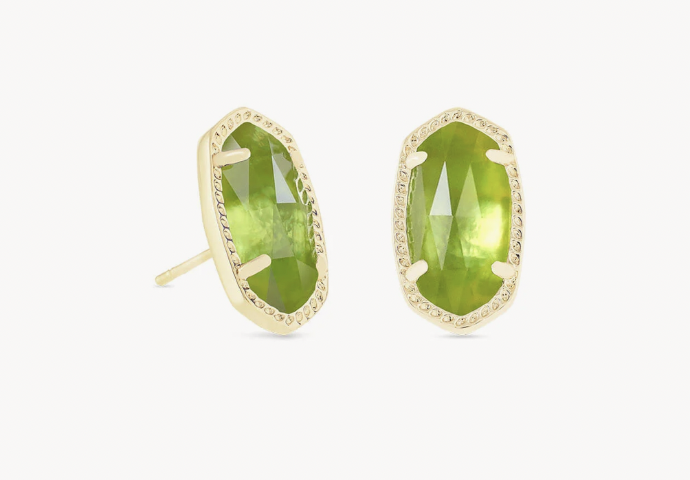 Ellie Earrings Gold Peridot Illusion