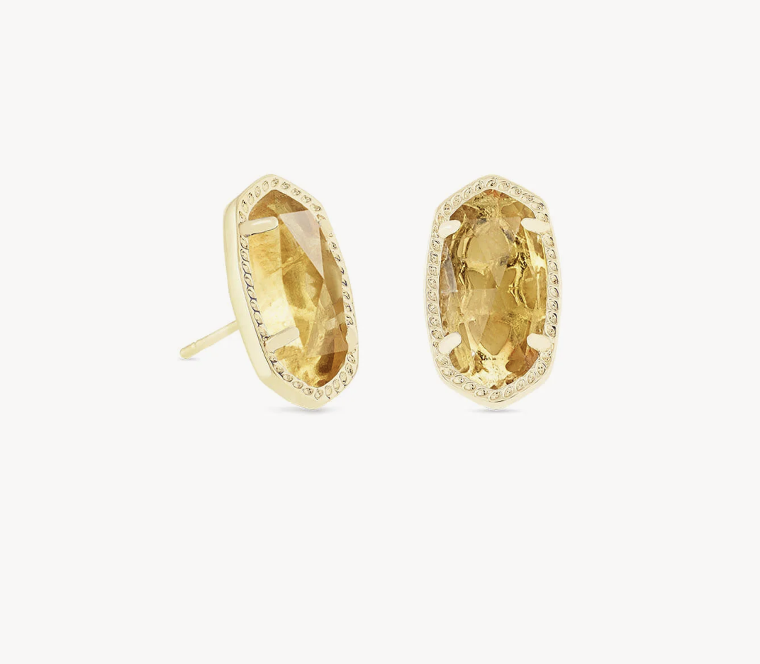 Ellie Earrings Gold Orange Citrine Quartz