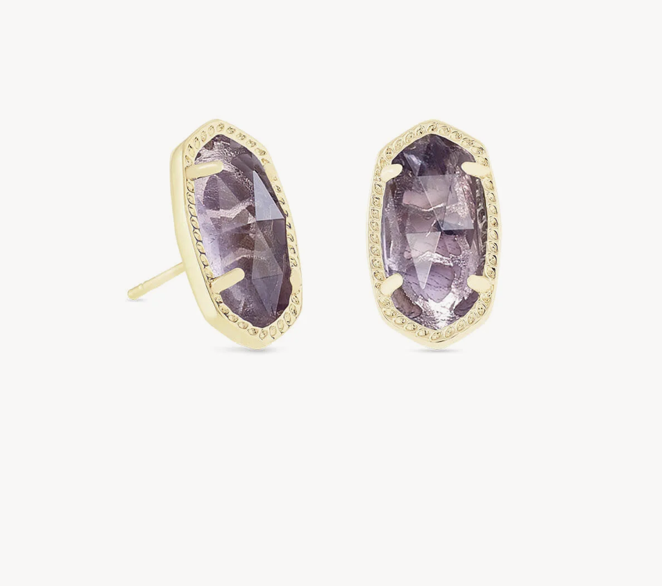 Ellie Earrings Gold Purple Amethyst