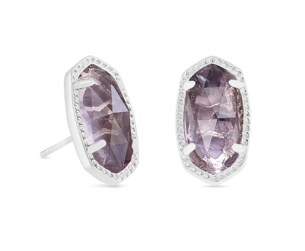 Kendra Scott Ellie Stud Earrings- Rhod Purple Amethyst