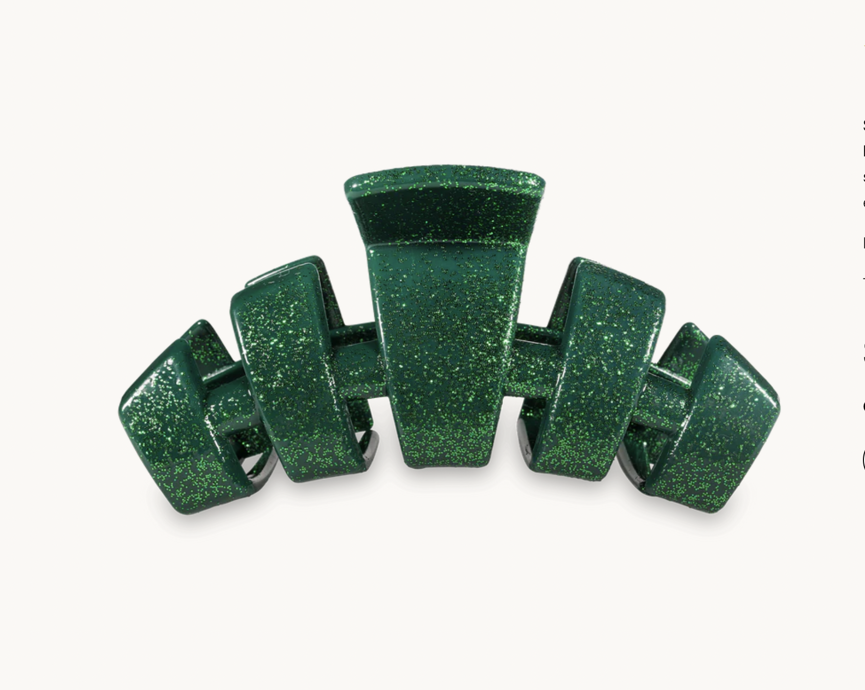Teletie's Classic Green Glitter Hair Clip-Medium