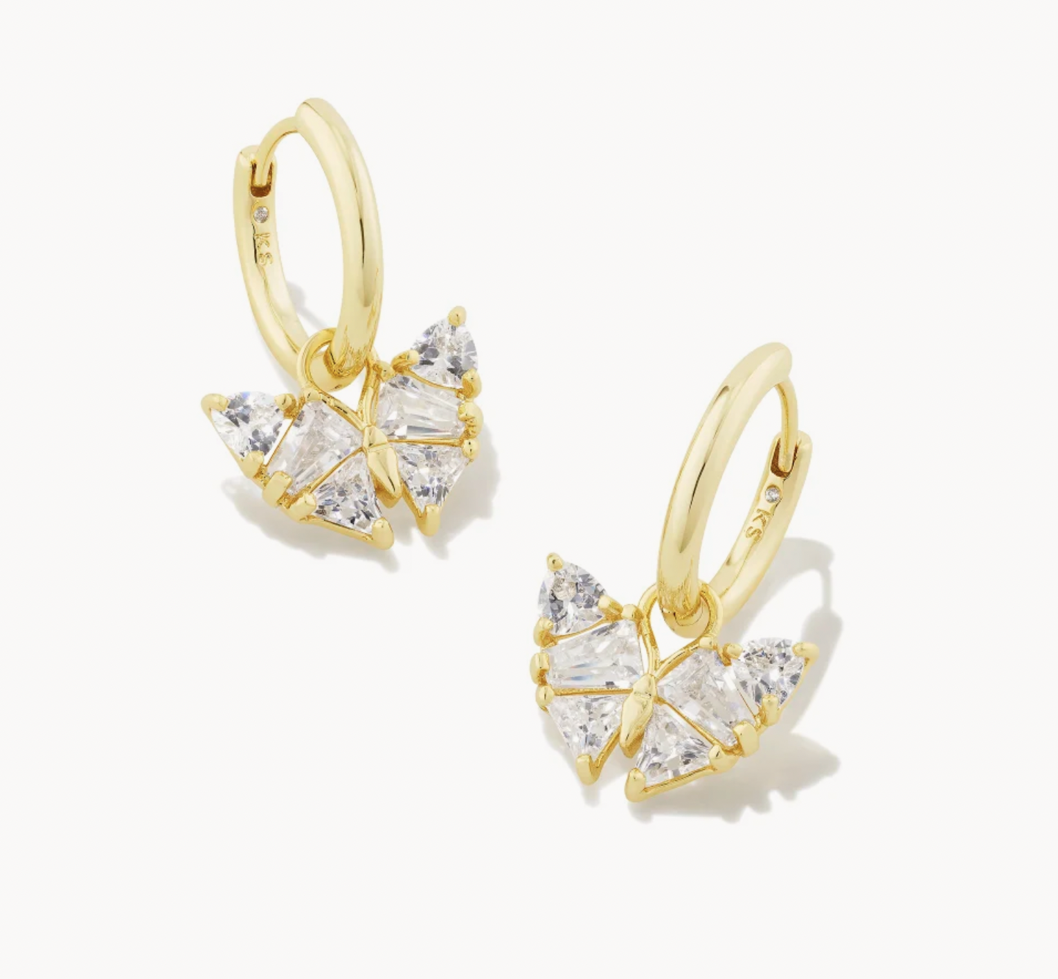 Blair Butterfly Huggie Gold White Earrings