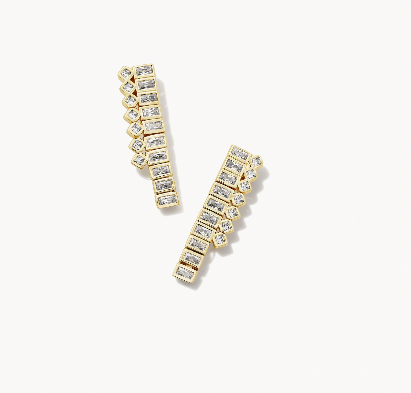 Gracie Linear White Gold Tennis Earrings