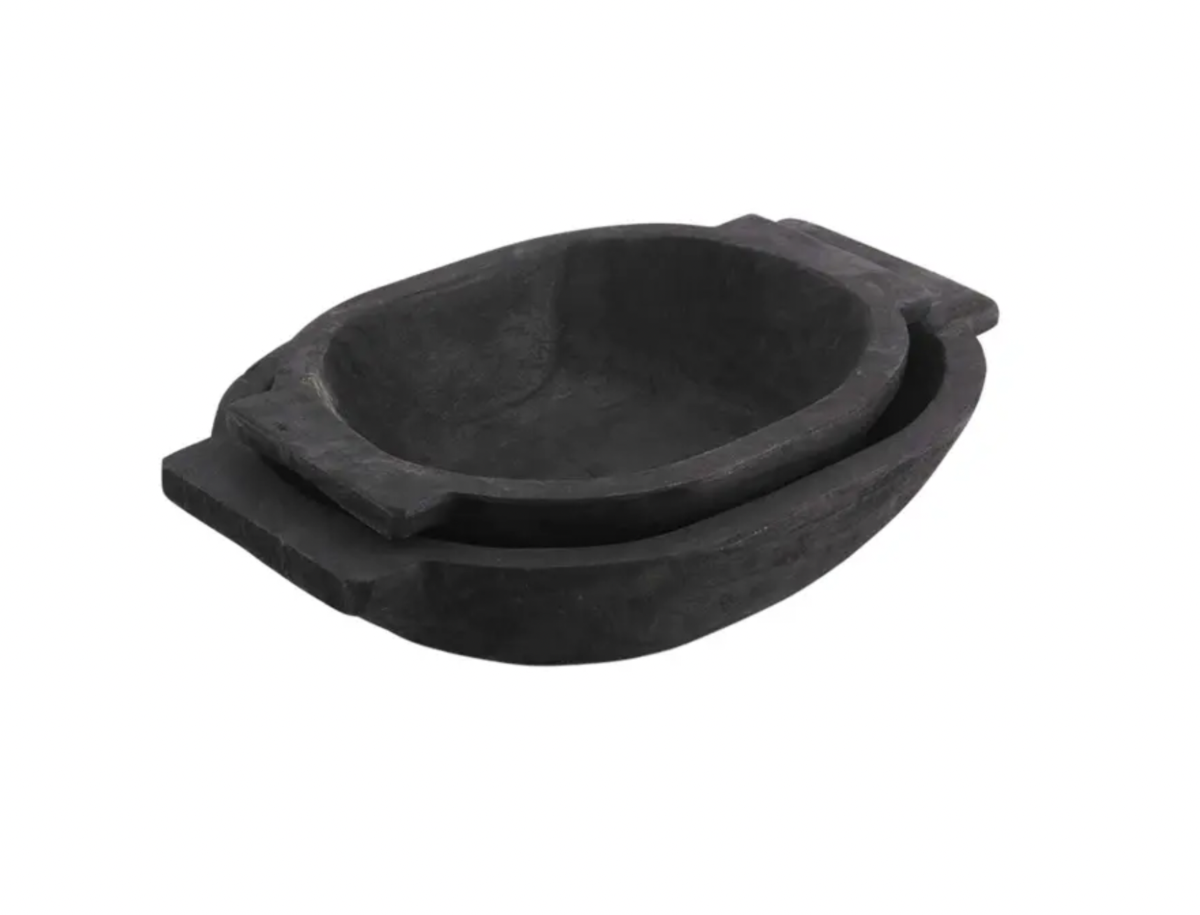 Black Oval Dough Bowl Set-Large