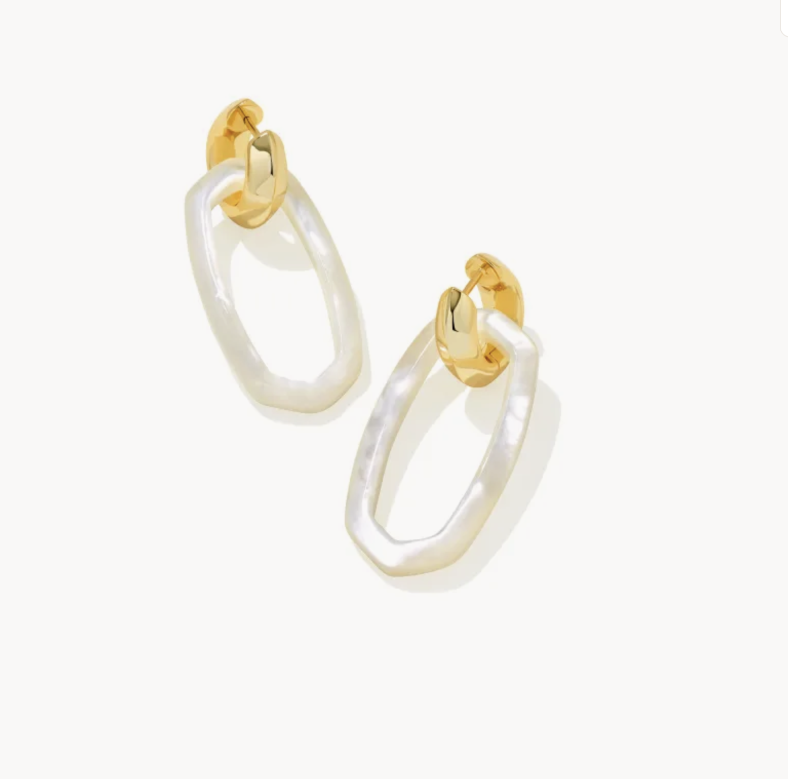 Danielle Ivory Gold Link Earrings