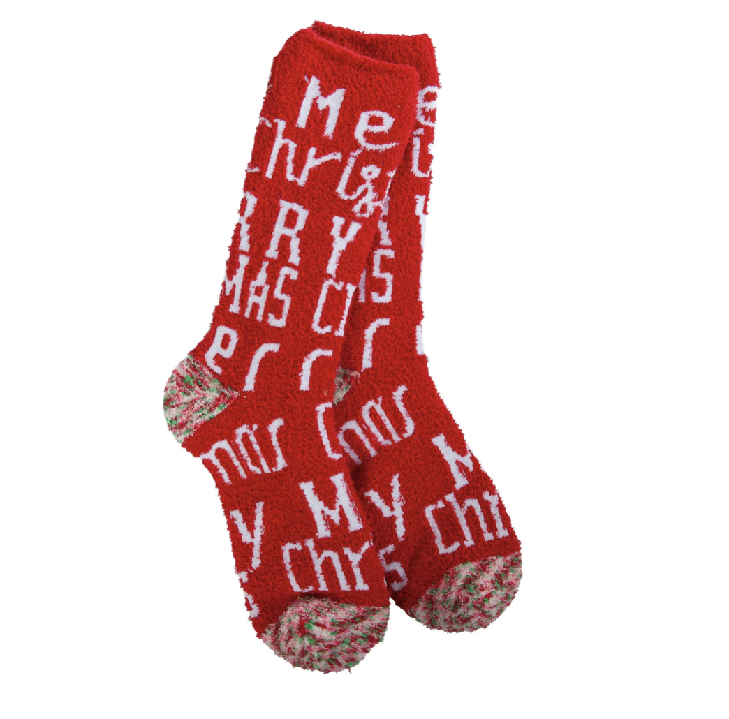 World's Softest Cozy Collection Socks-Merry Christmassdes