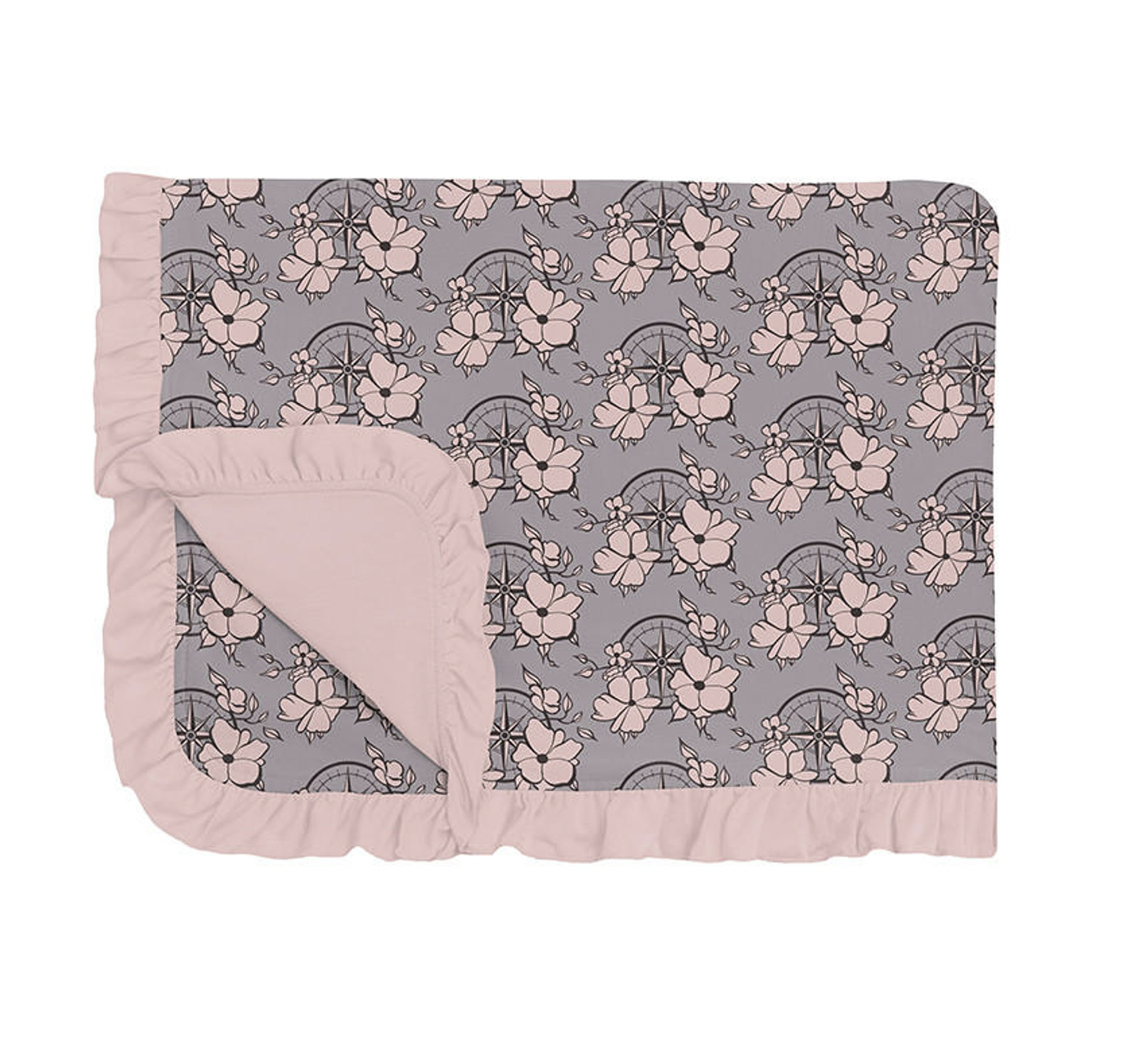 Feather Nautical Floral Toddler Blanket