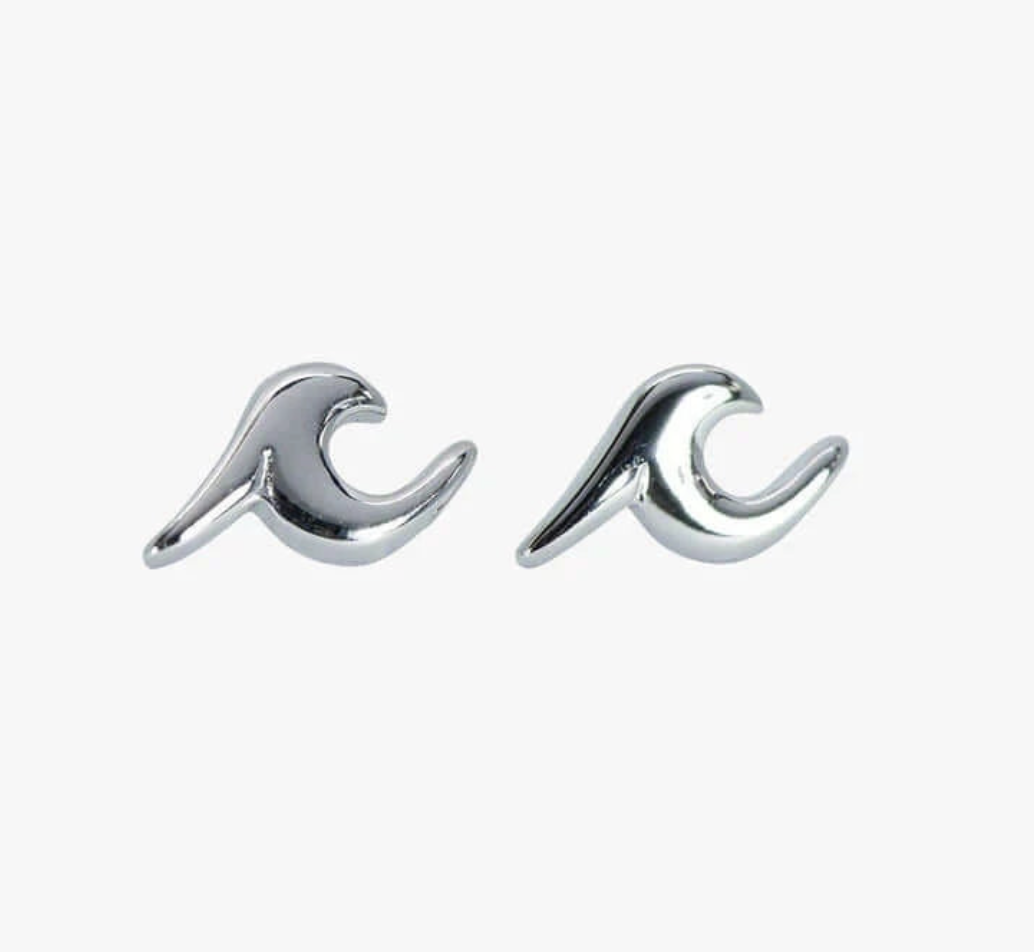 Chasing Waves Silver Stud Earrings