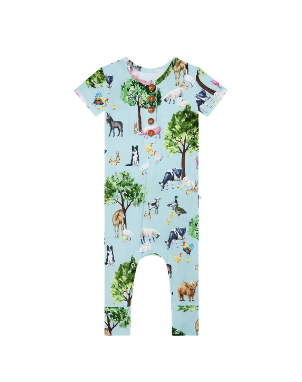 Posh Peanut Short Sleeve Henley Romper-Brayden