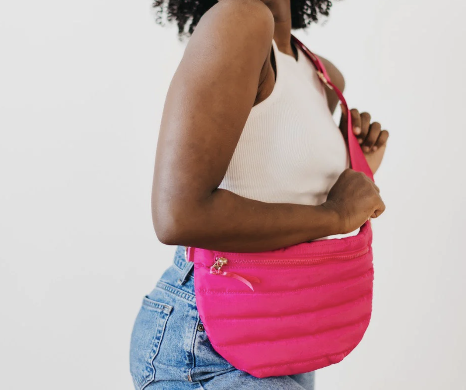 Jolie Puffer Bag Fuschia