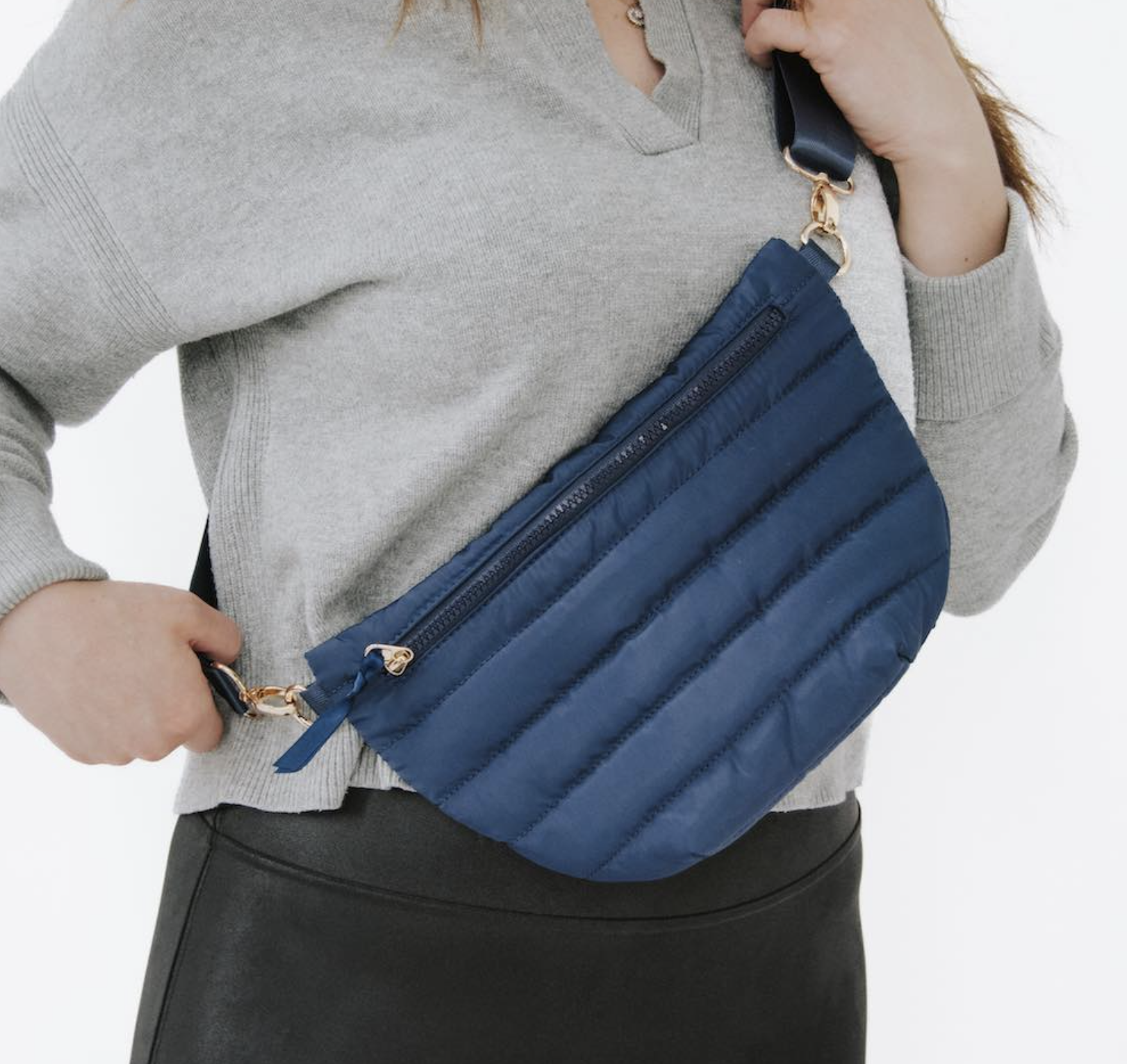 Jolie Puffer Bag - Navy