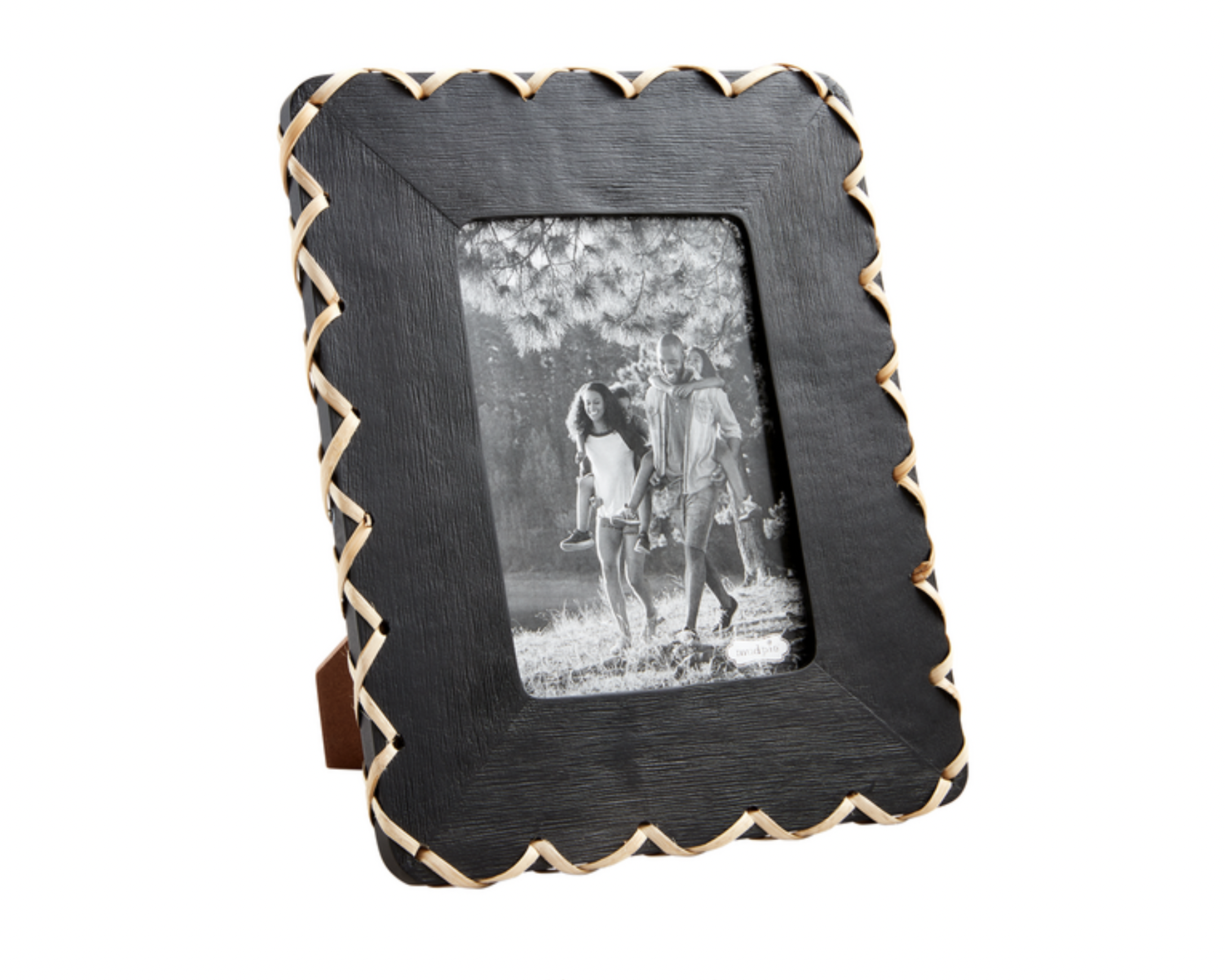 5x7 Black Wood Woven Frame