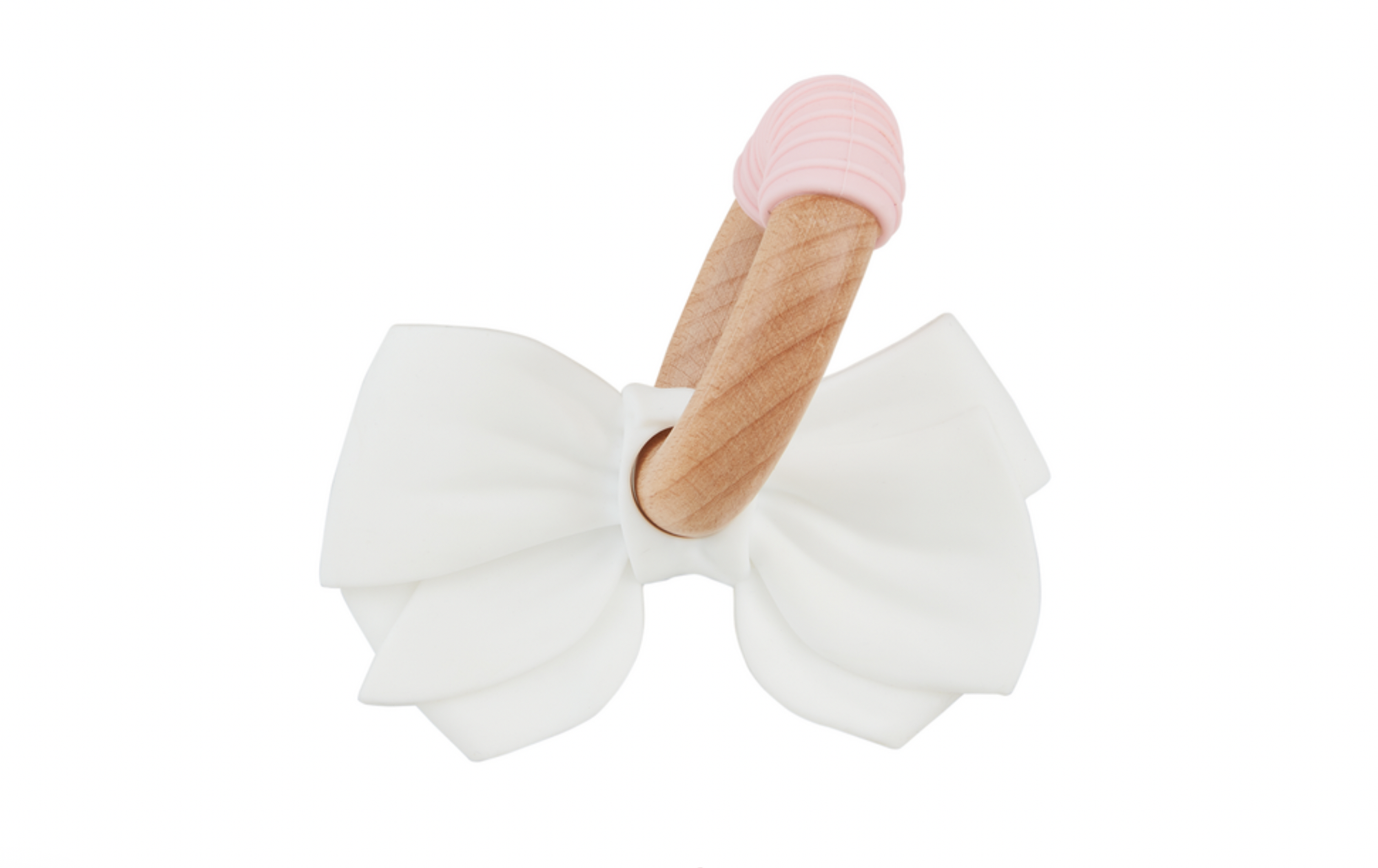 White Bow Silicone Teether