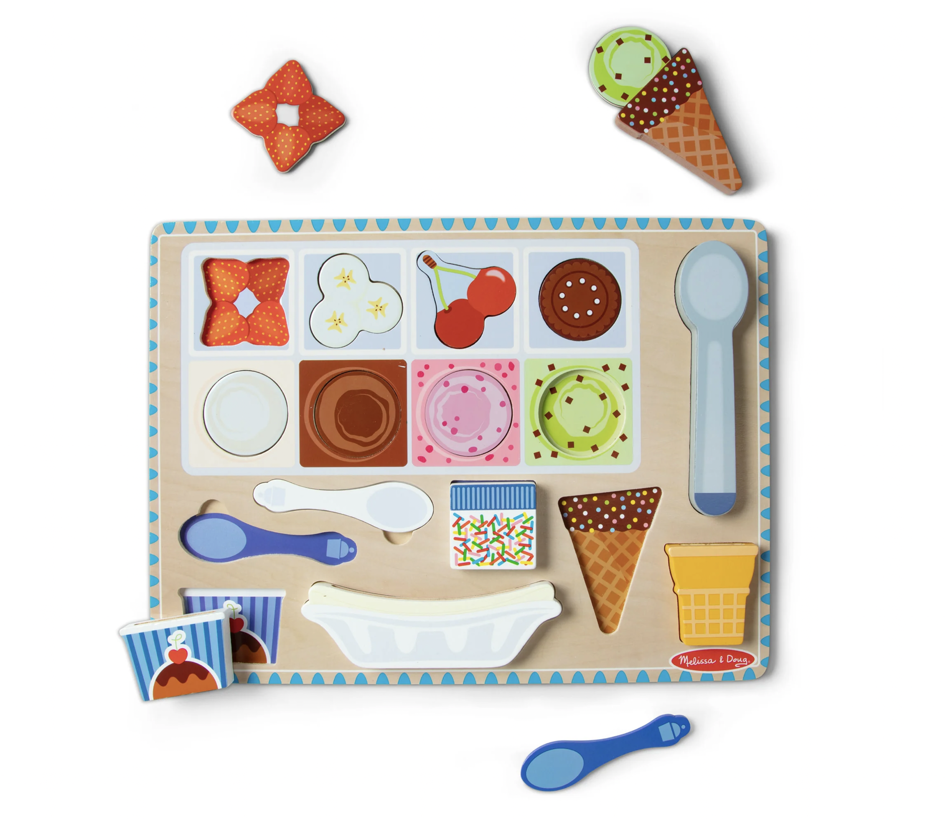 Wooden Magnetic Ice Cream Puzzle and Play Set