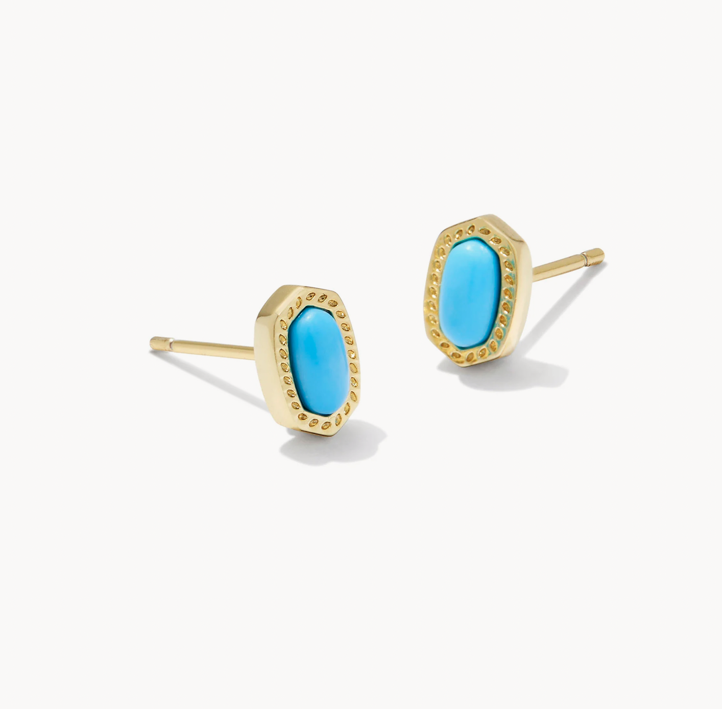 Ellie Mini Stud Earrings Gold Turquoise