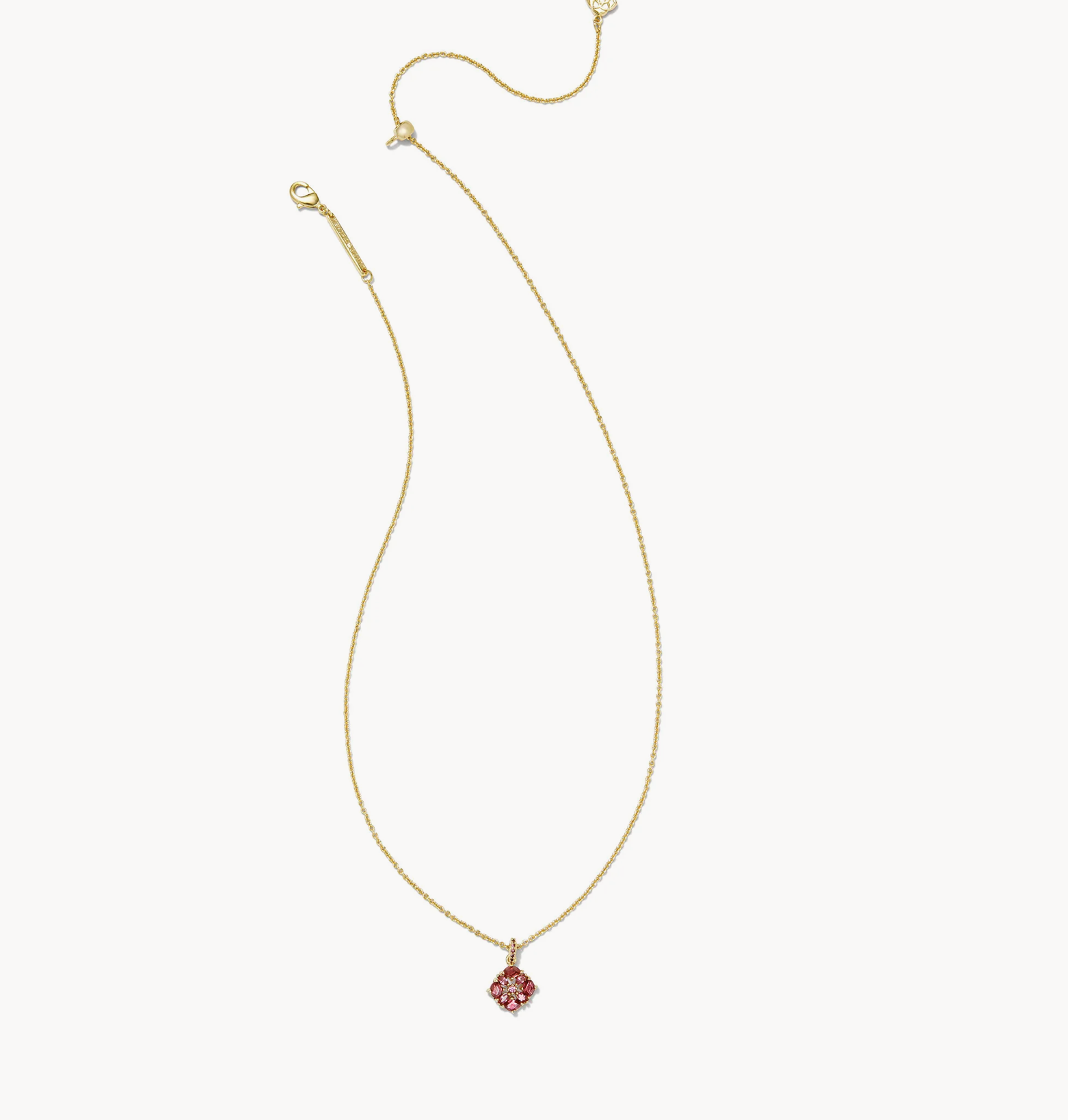 Dira Crystal Pendant Necklace-Gold Pink Mix
