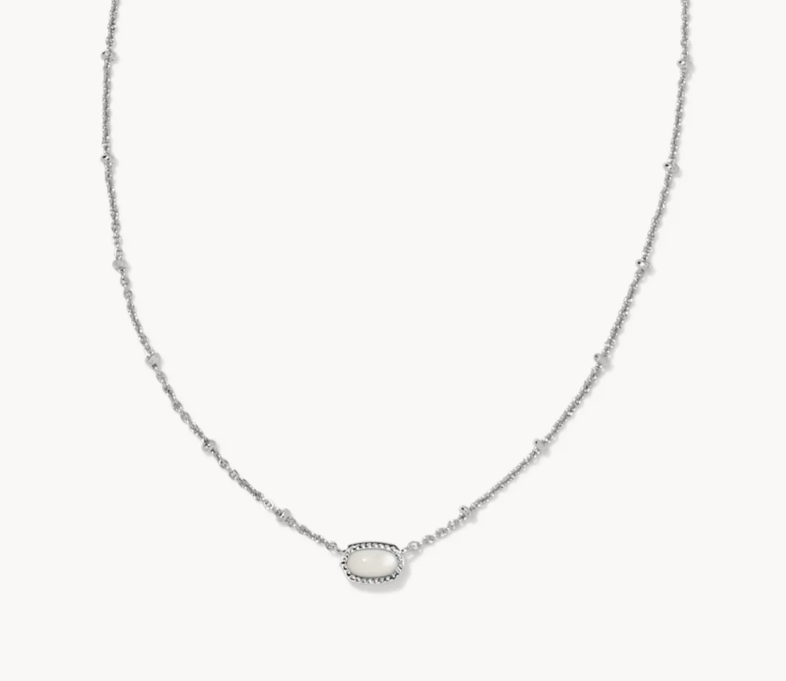 Elisa Mini Rhod Pendant Necklace Ivory Mop