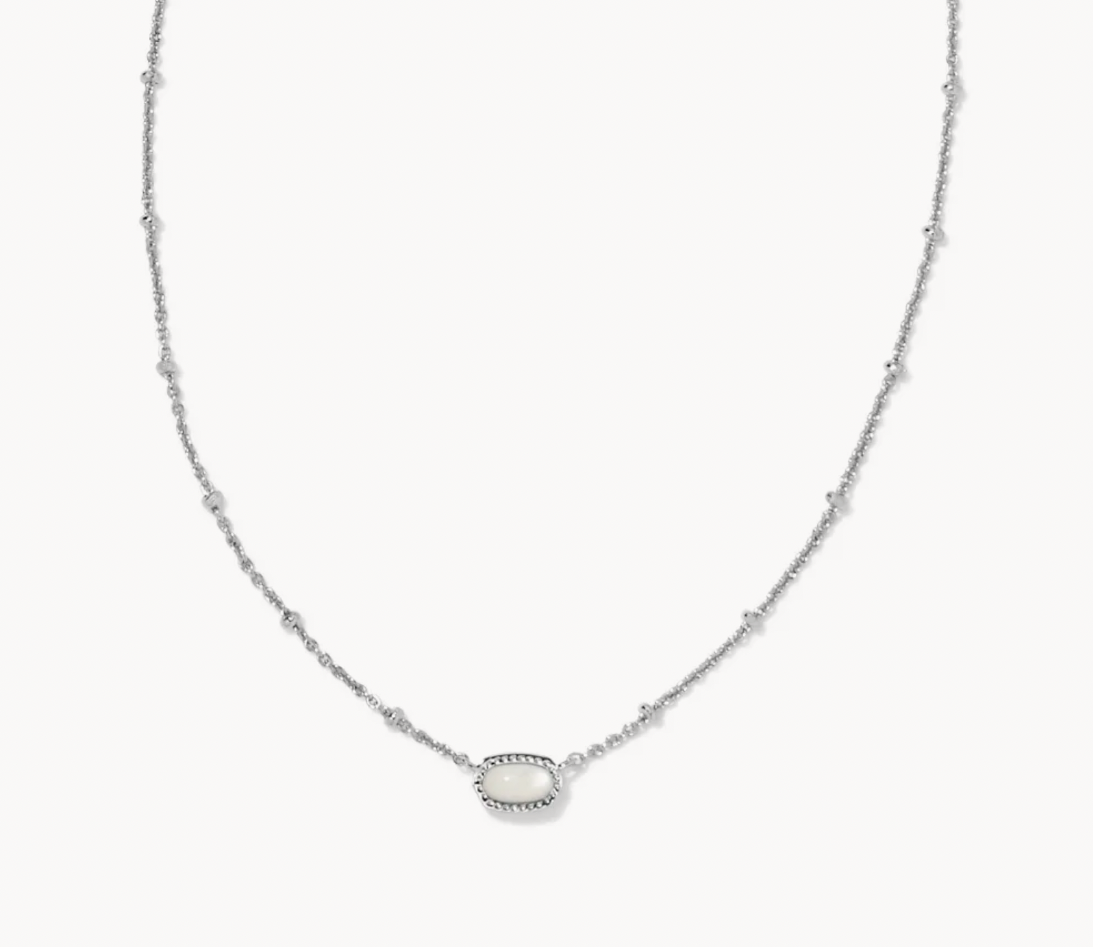 Mini Elisa Rhod Pendant Necklace-Ivory Mop