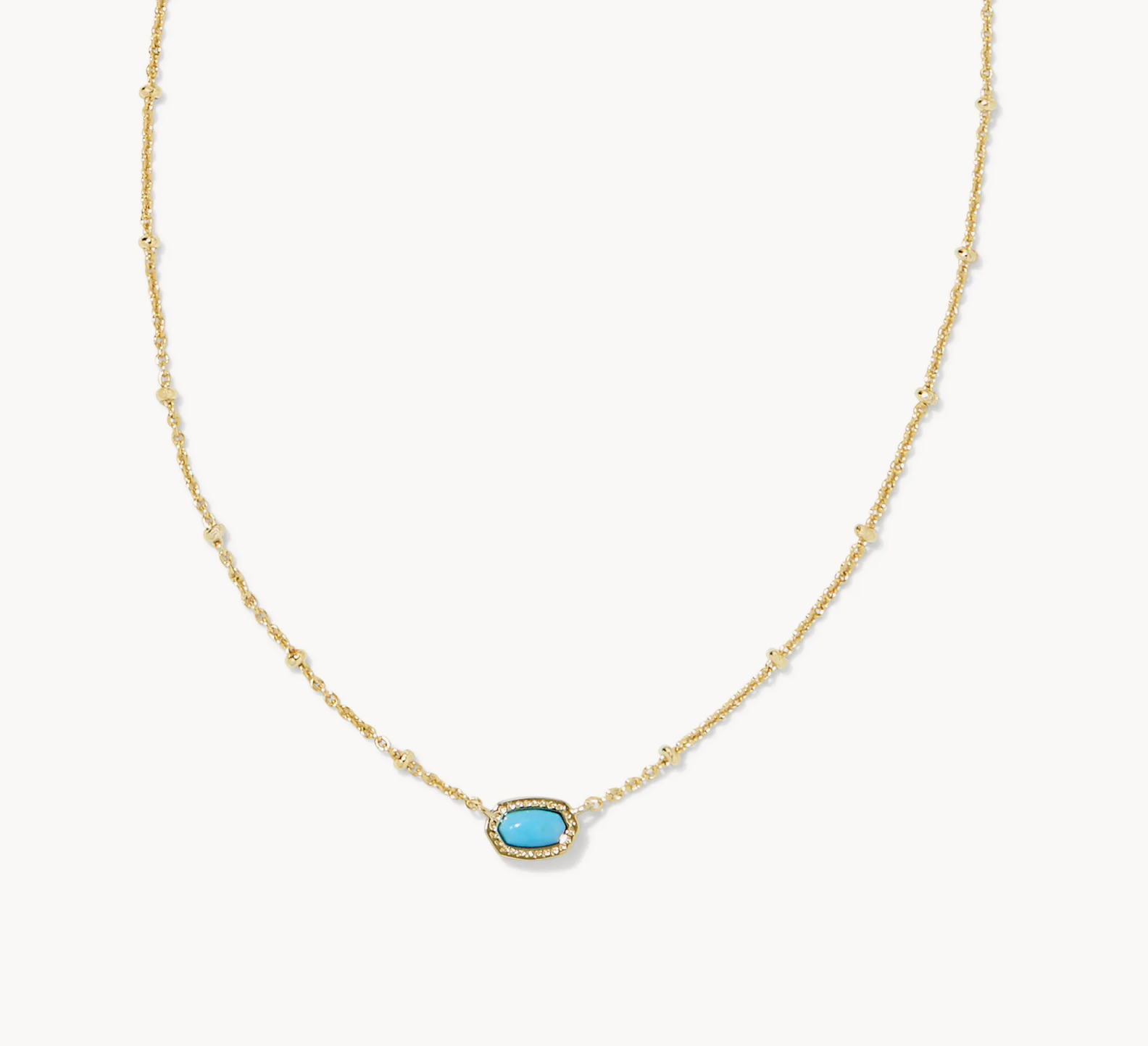 Mini Elisa Gold Pendant Necklace-Turquoise