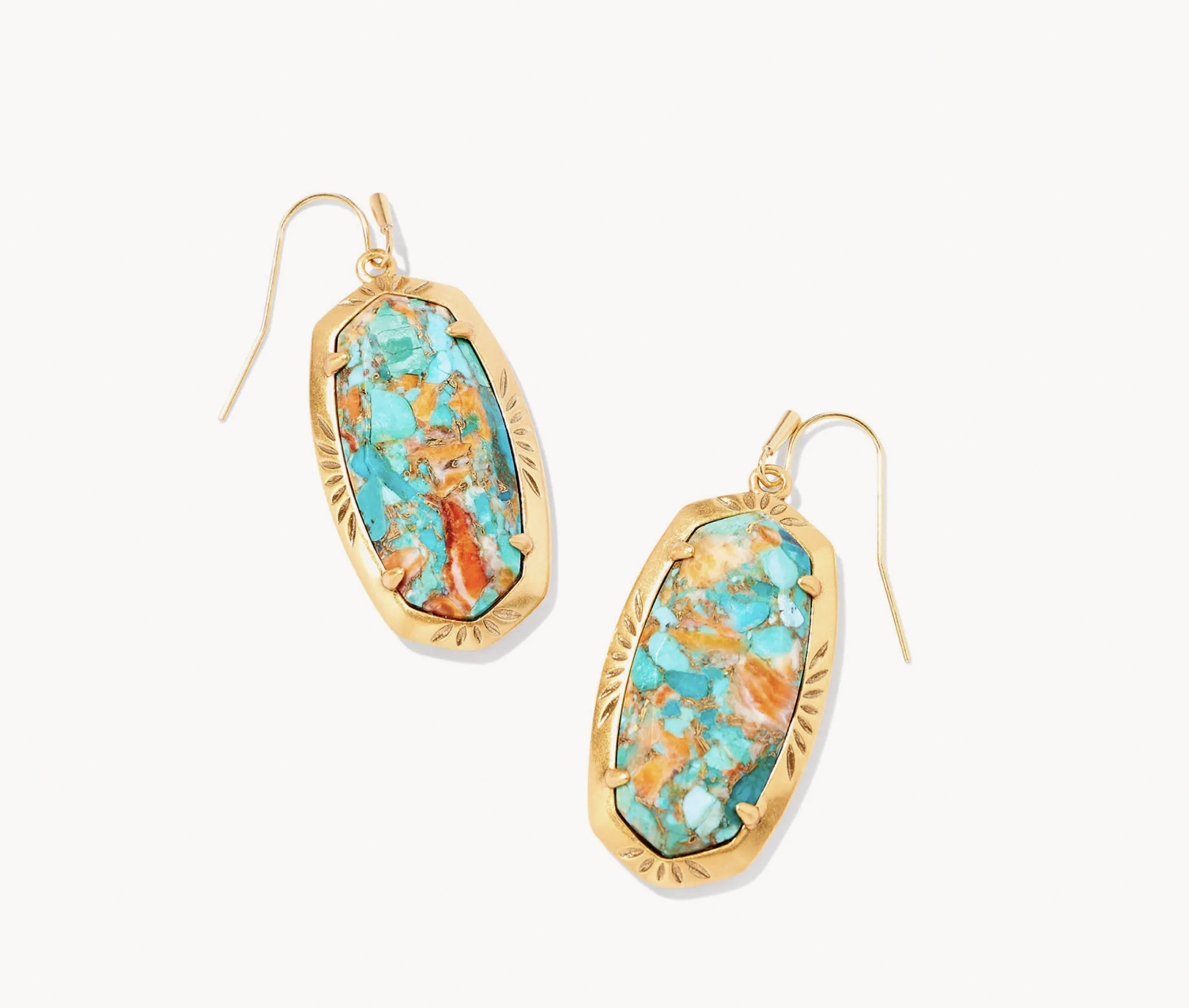 Elle Gold Earrings Turquoise and Red