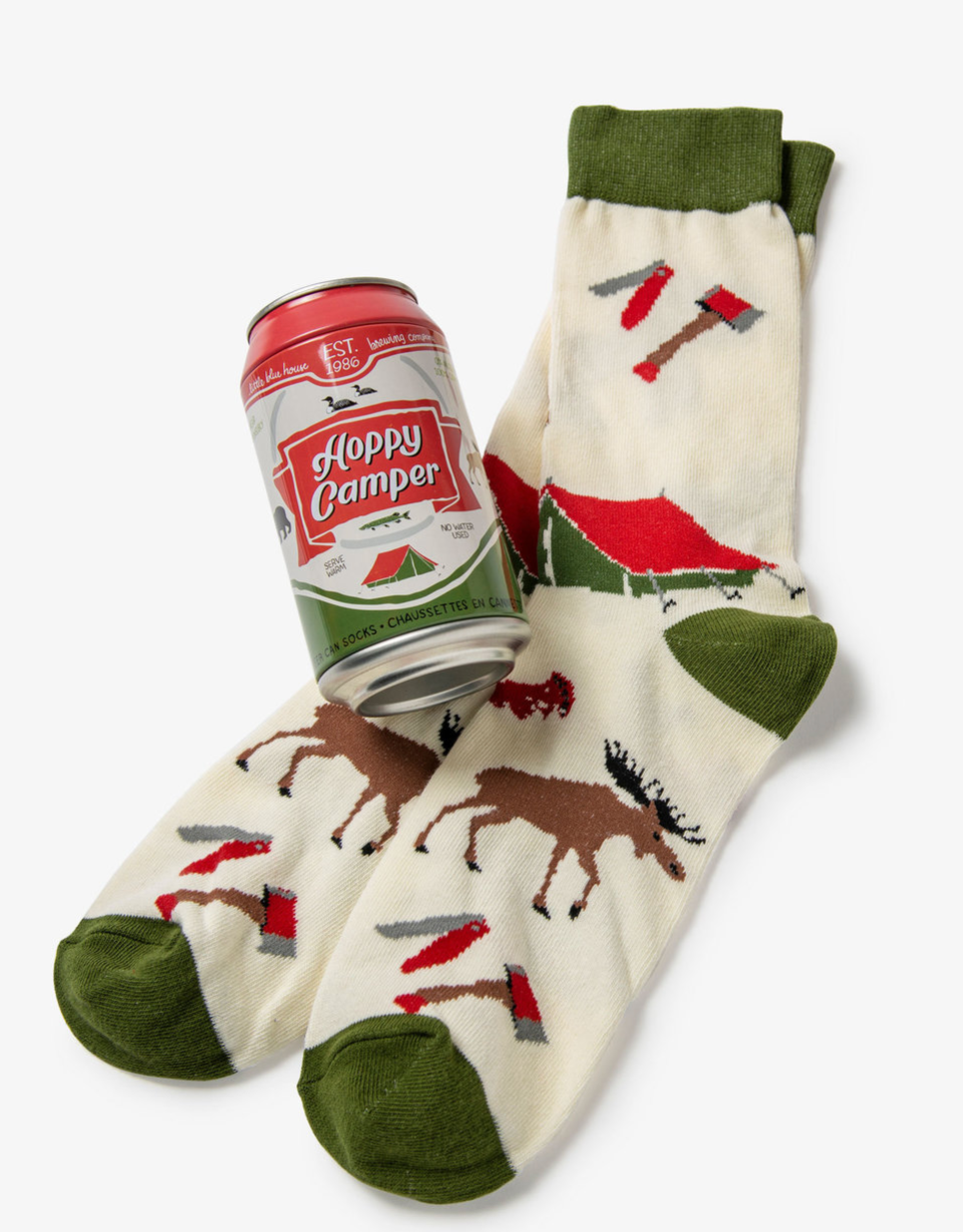 Hoppy Camper Beer Can Socks