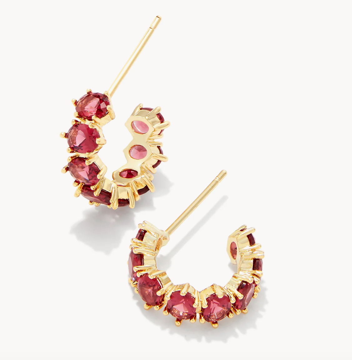 Cailin Crystal Huggie Gold Red