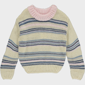 Diana Pink & Ivory Multi Stripe Sweater