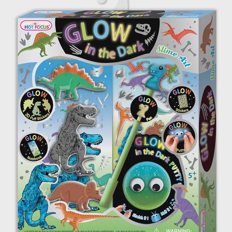 Dinosaur Glow in the Dark Slime Art