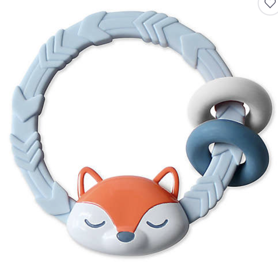 Ritzy Rattle Silicone Teether Rattles- Fox