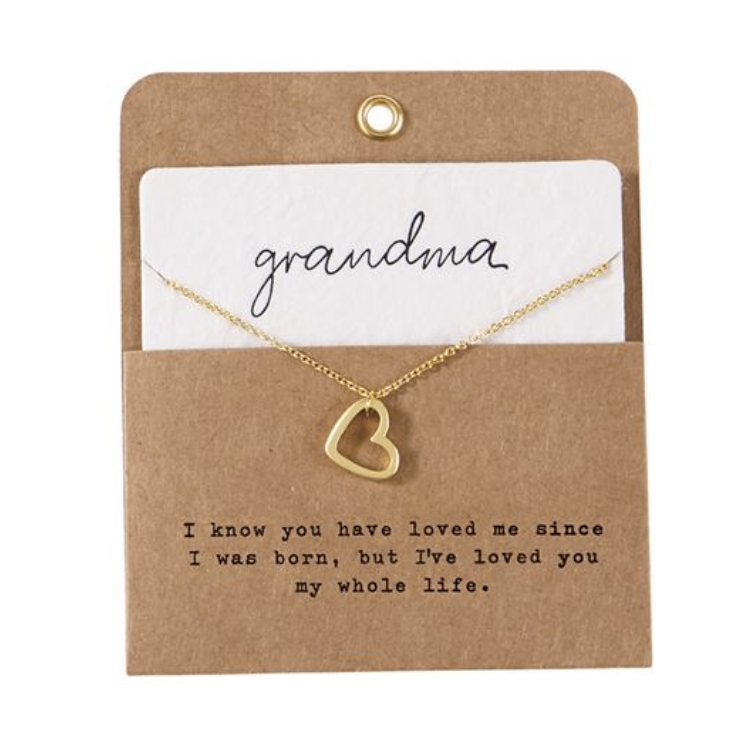 Grandma Heart Charm Necklace