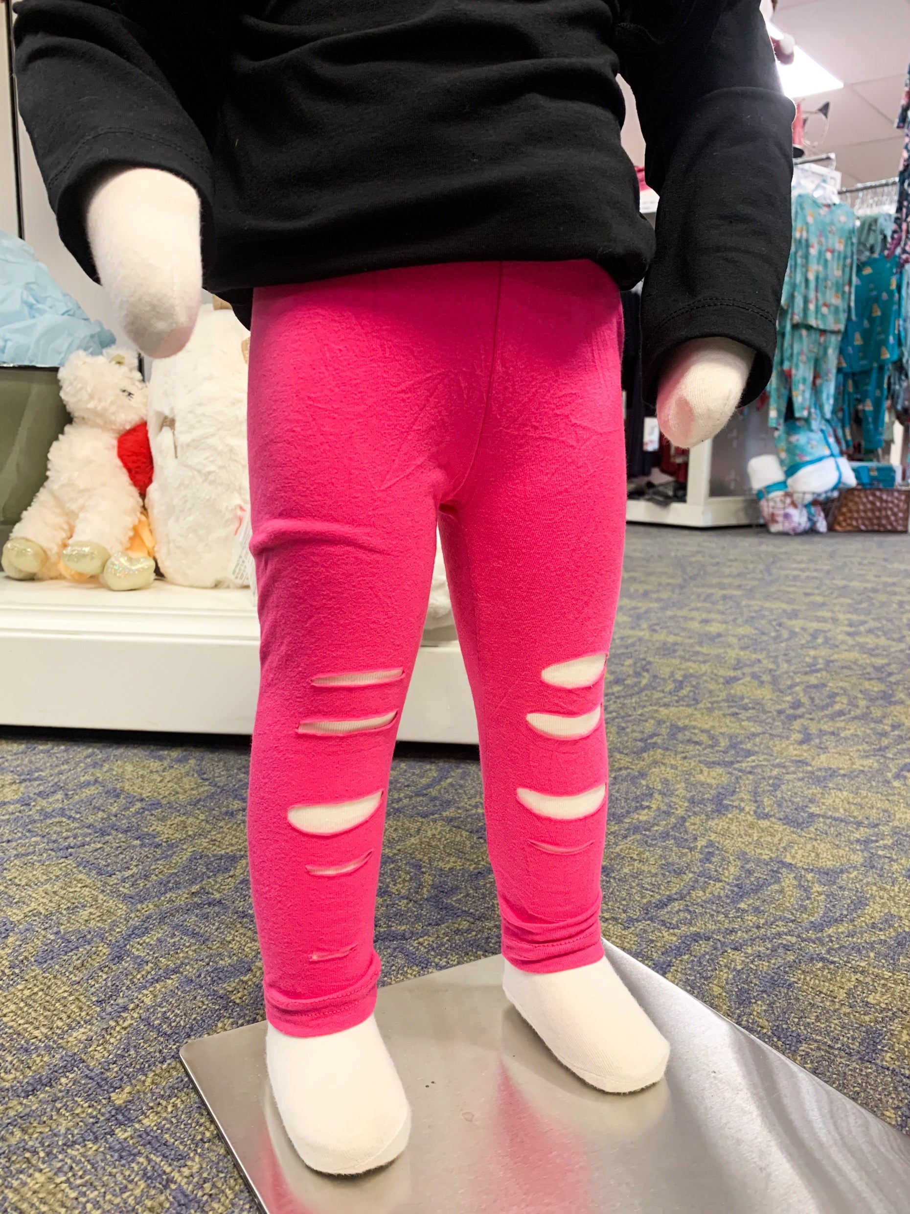 Ripped Leggings Hot Pink