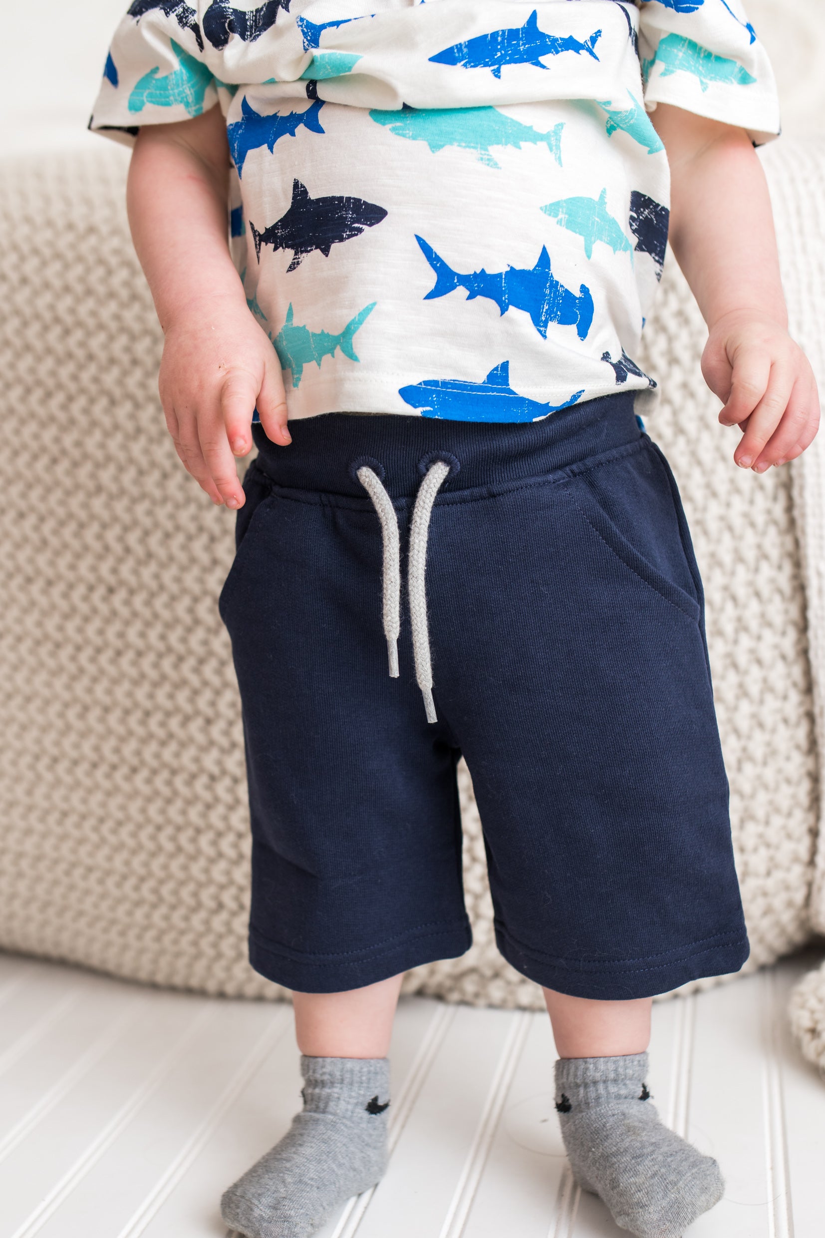 Boy's Navy Terry Shorts