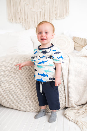 Boy's Navy Terry Shorts