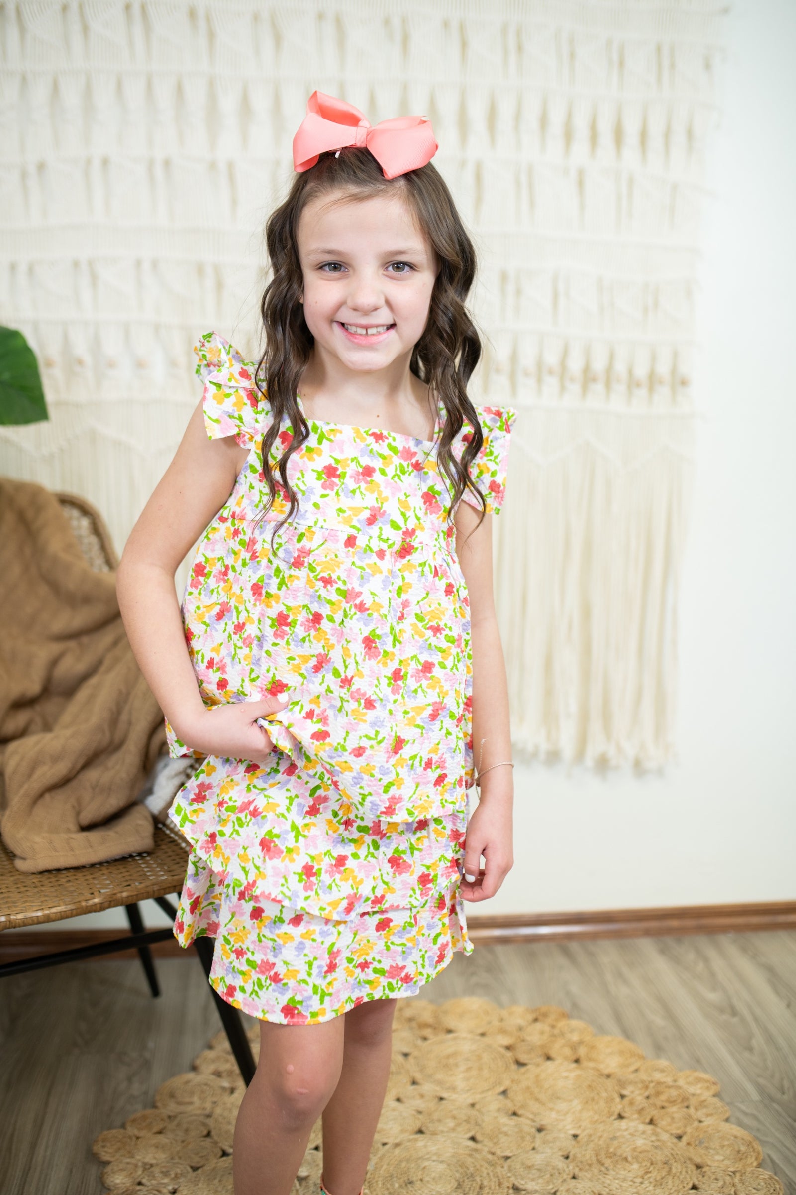 Girls Floral Mini Skirt