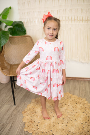 Fun & Flowers 3/4 Sleeve Pocket Twirl Dress