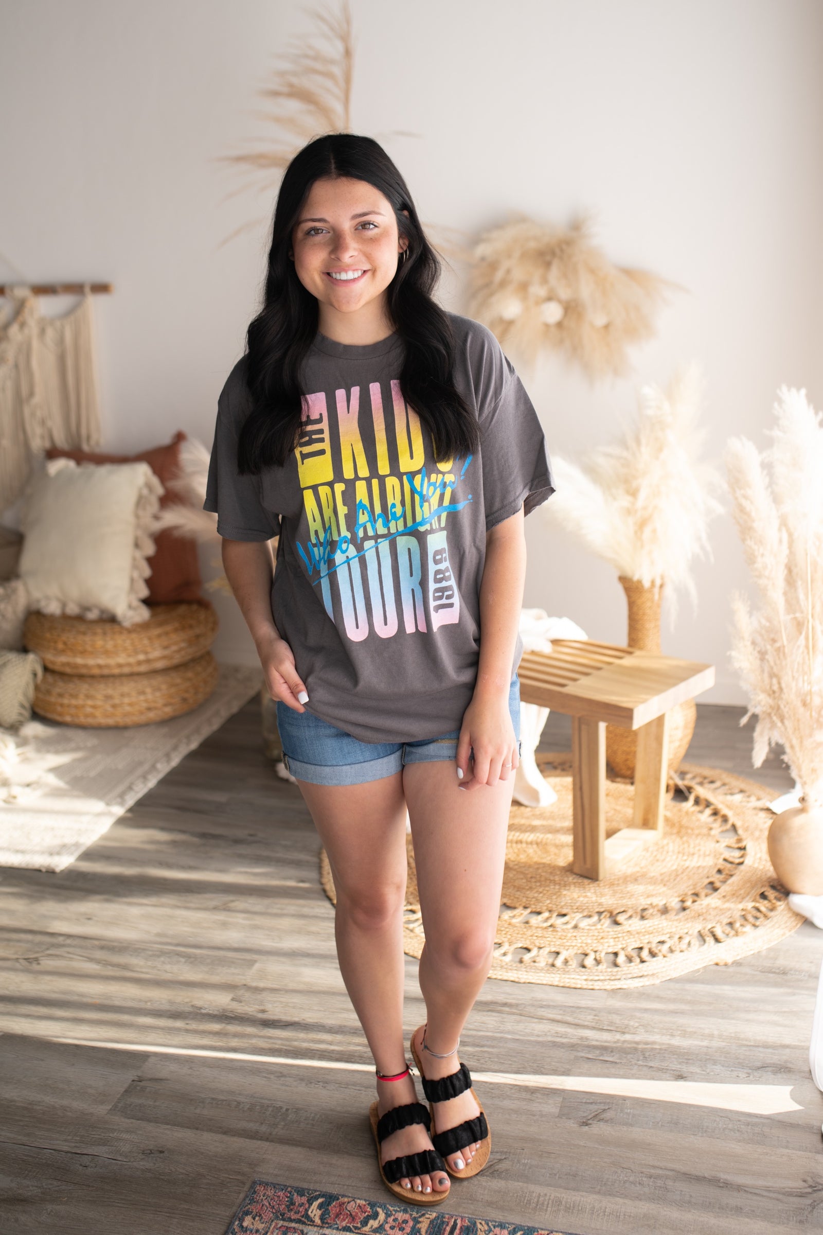 The Who Neon Who Are You Charcoal Thrifted Distressed Tee