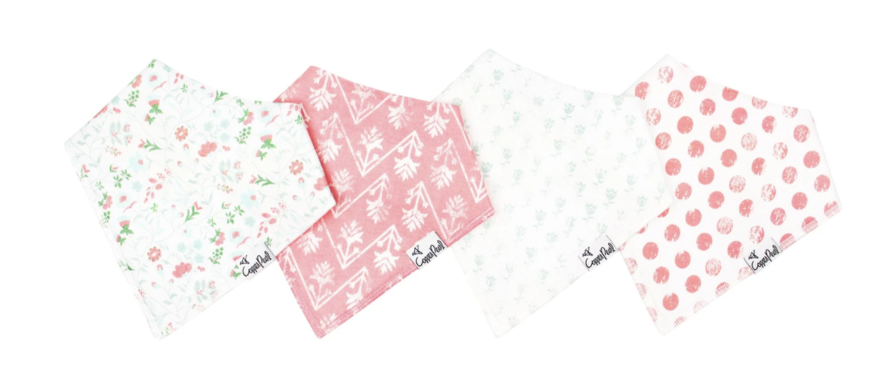 Claire Copper Pearl Baby Bandana Bibs