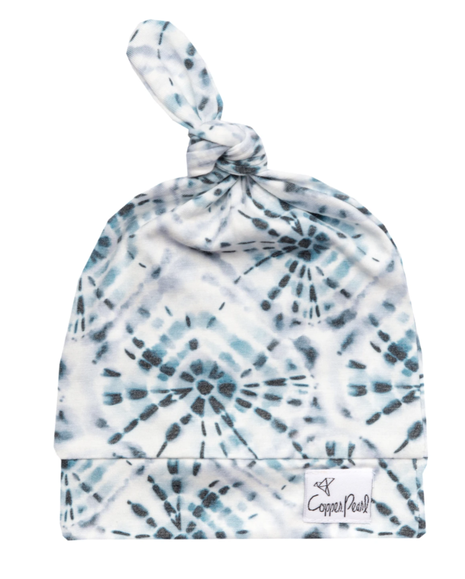 Indigo Copper Pearl Top Knot Hat