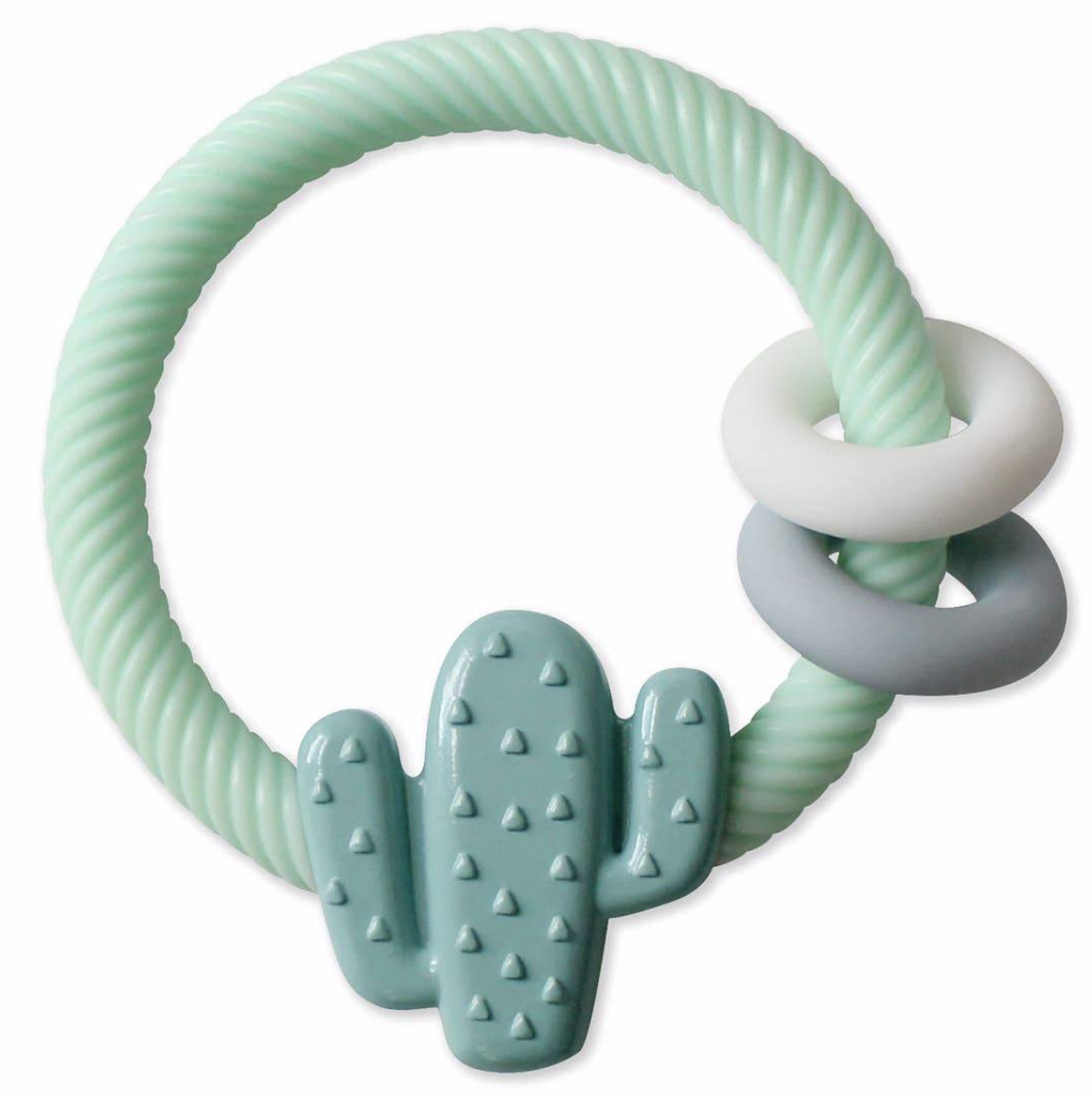 Ritzy Rattle Silicone Teether Rattles- Cactus
