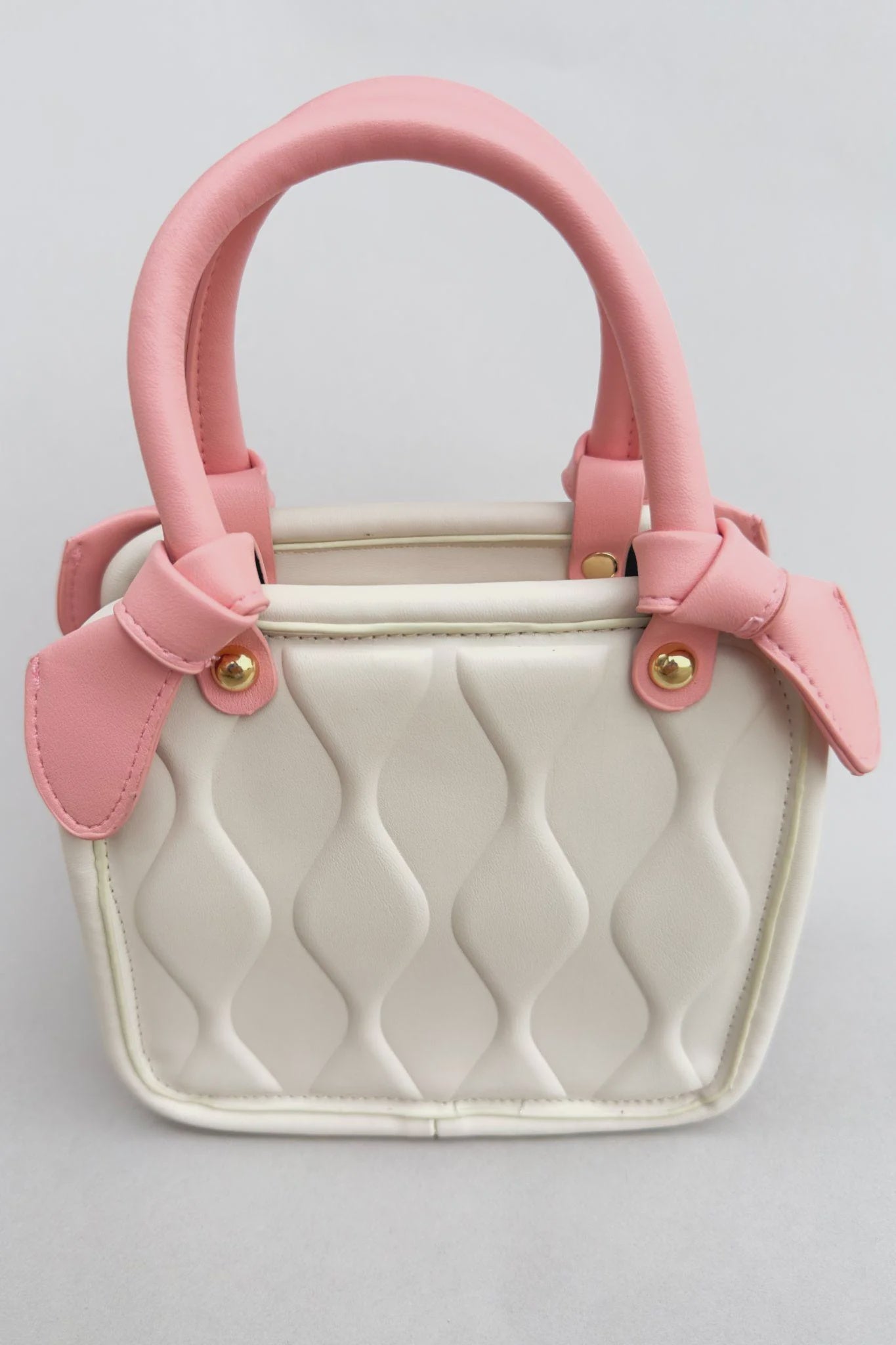 Groovy Purse- Coconut White & Rose Pink