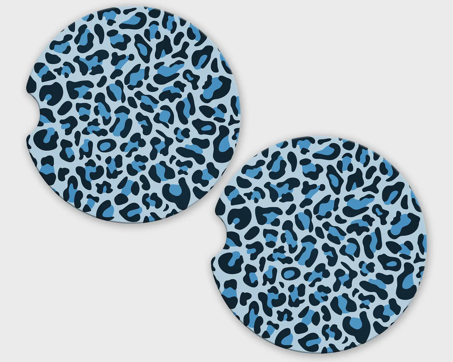 Blue Leopard Car Coasters