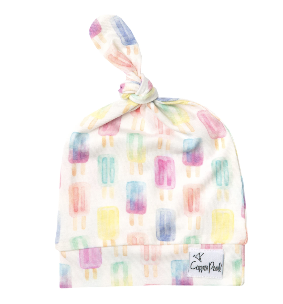 Summer Copper Pearl Top Knot Hat