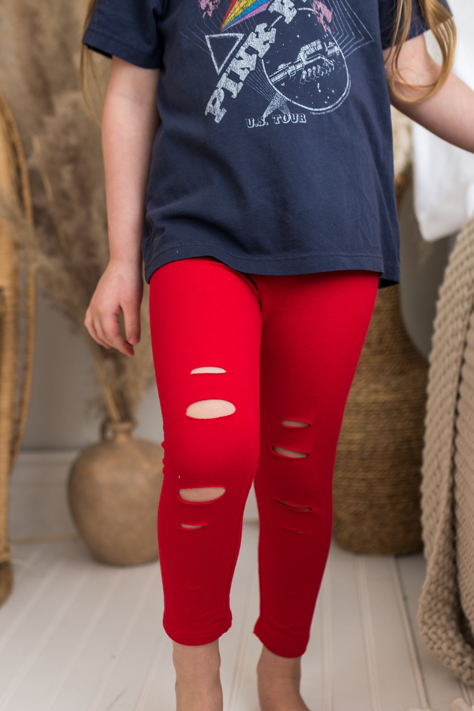 Ripped Leggings Red