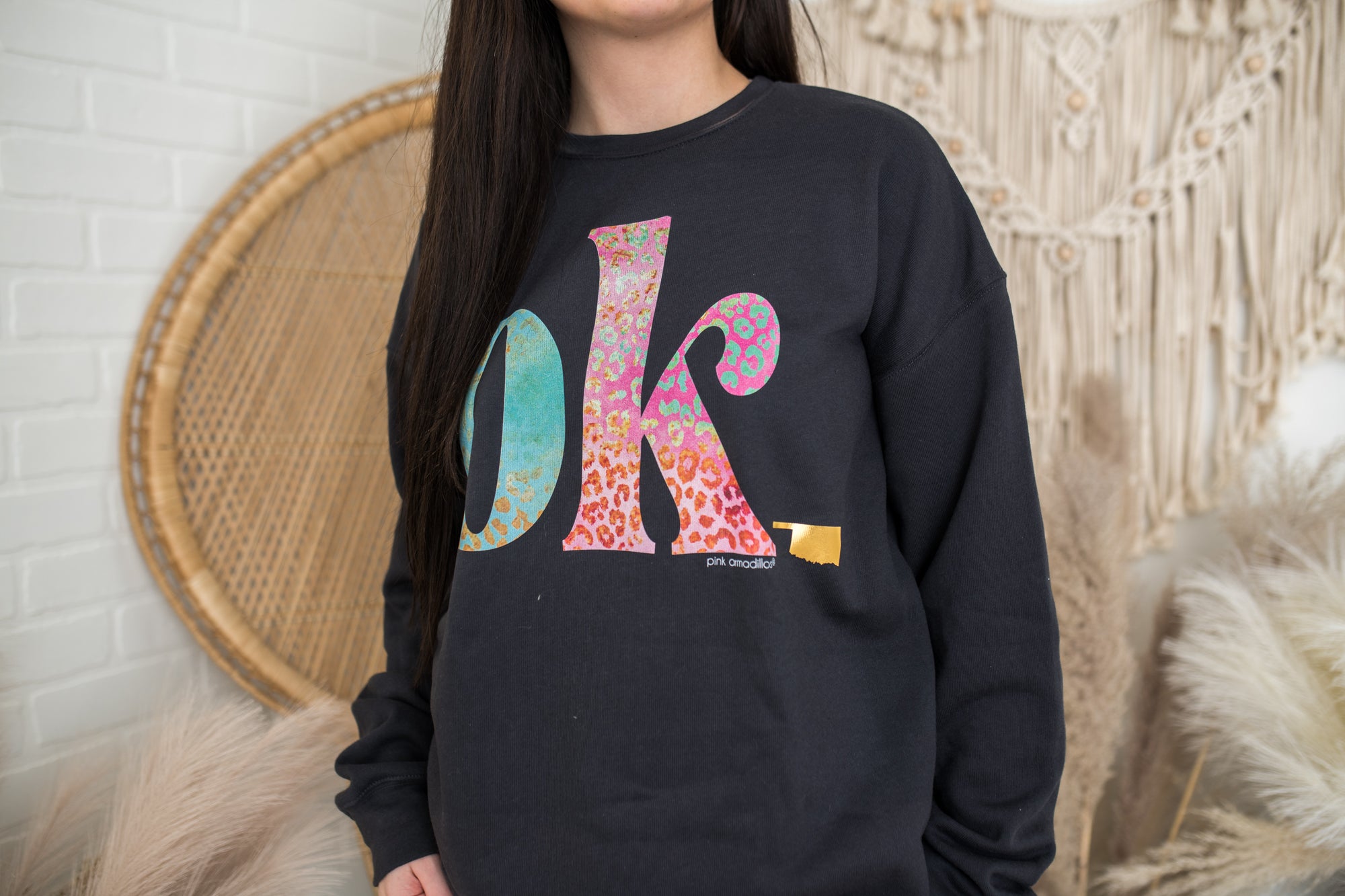 Multicolored Leopard OK Sweatshirt