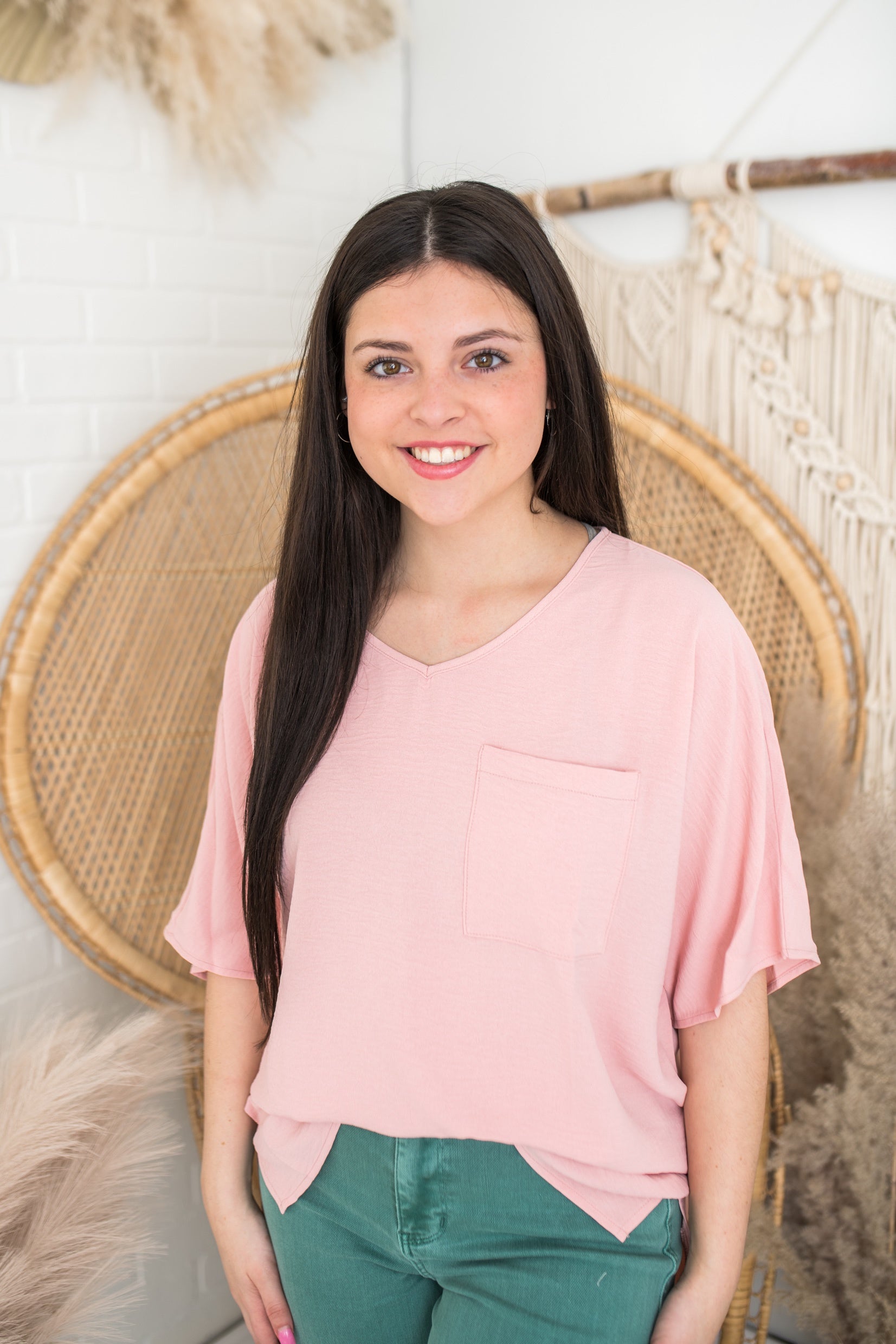 Baby Pink Basic Top w/ Pocket