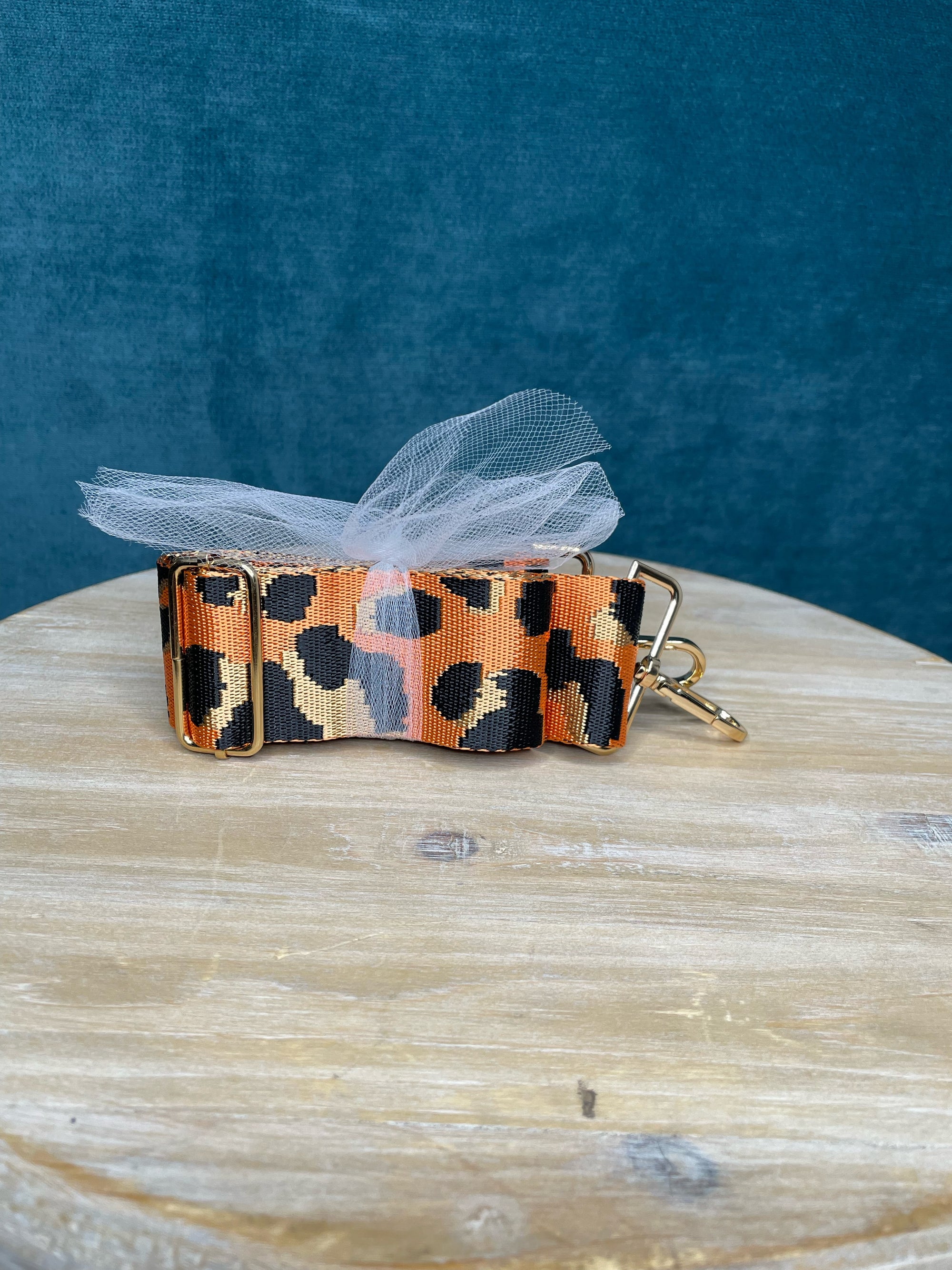 Orange Cheetah Guitar Purse Strap