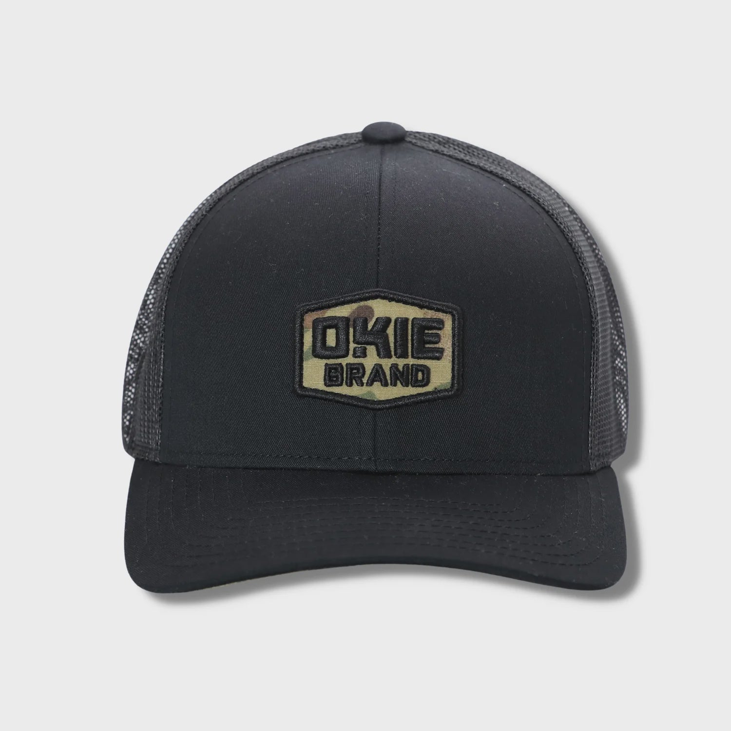Garth-Black Hat with Black Mesh (Okie Brand Logo)