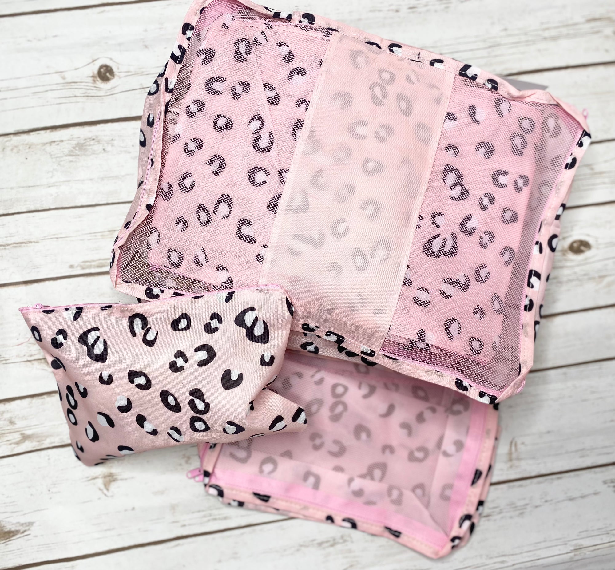Luggage Cubes Set of 6 -Pink Leopard