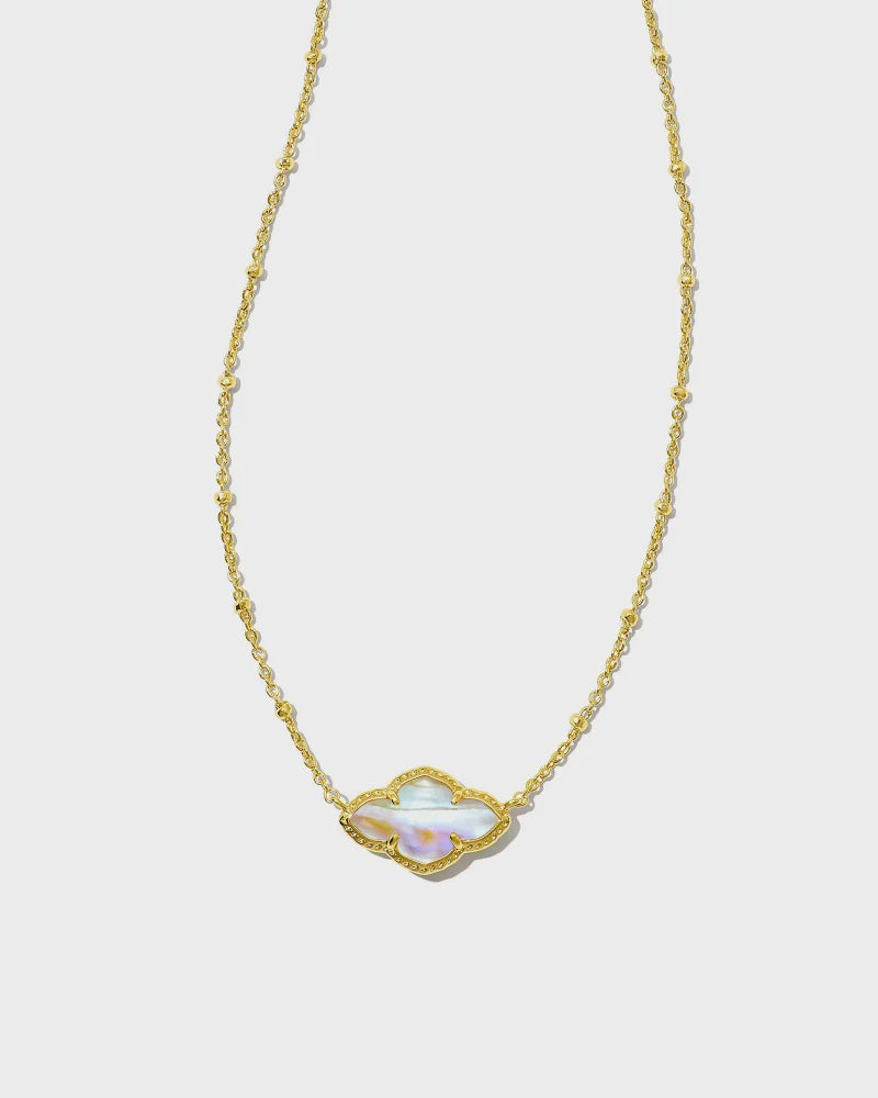Abbie Pendant Necklace Gold Iridescent Abalone