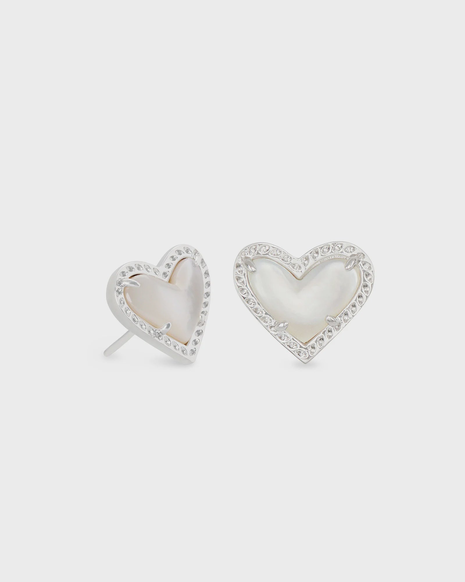 Ari Heart Rose Gold Stud Earrings in Light Pink Drusy